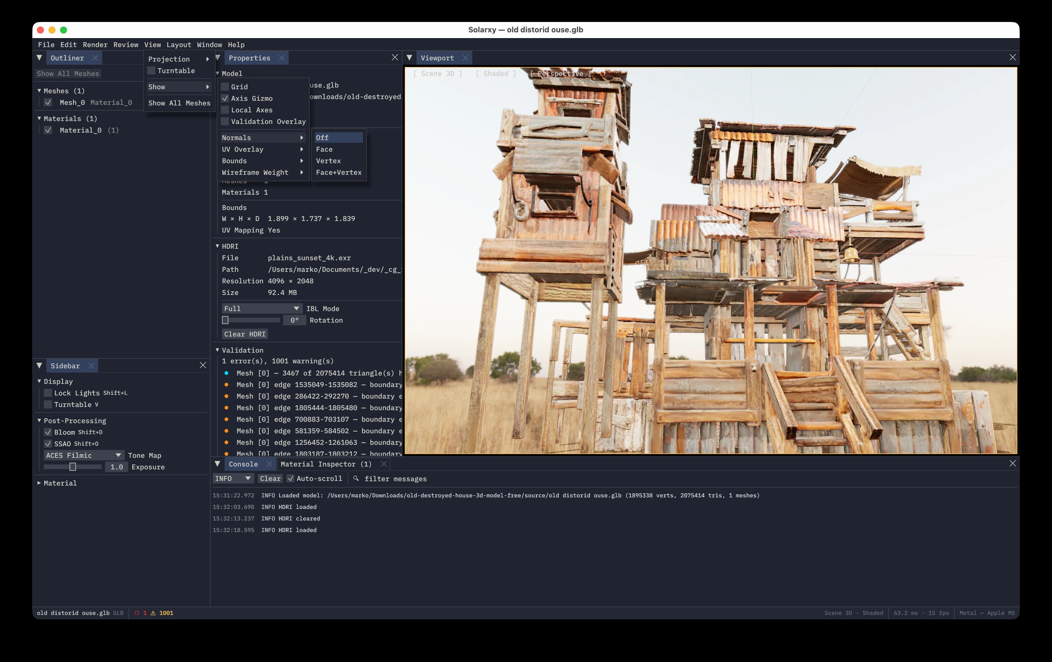 The per-pane toolbar above a Solarxy viewport.